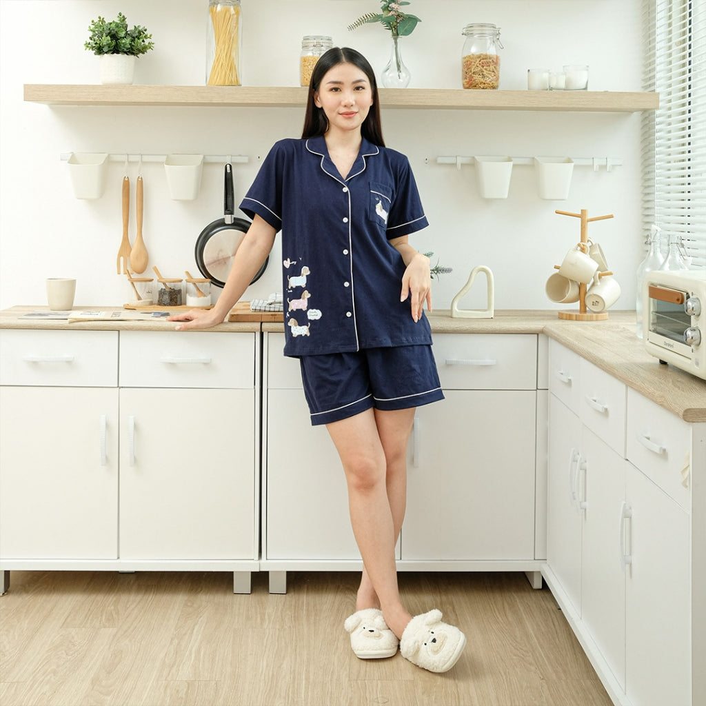 Cielyn - Mitzy Collection  Cotton T-shirt Piyama Wanita Dewasa Set