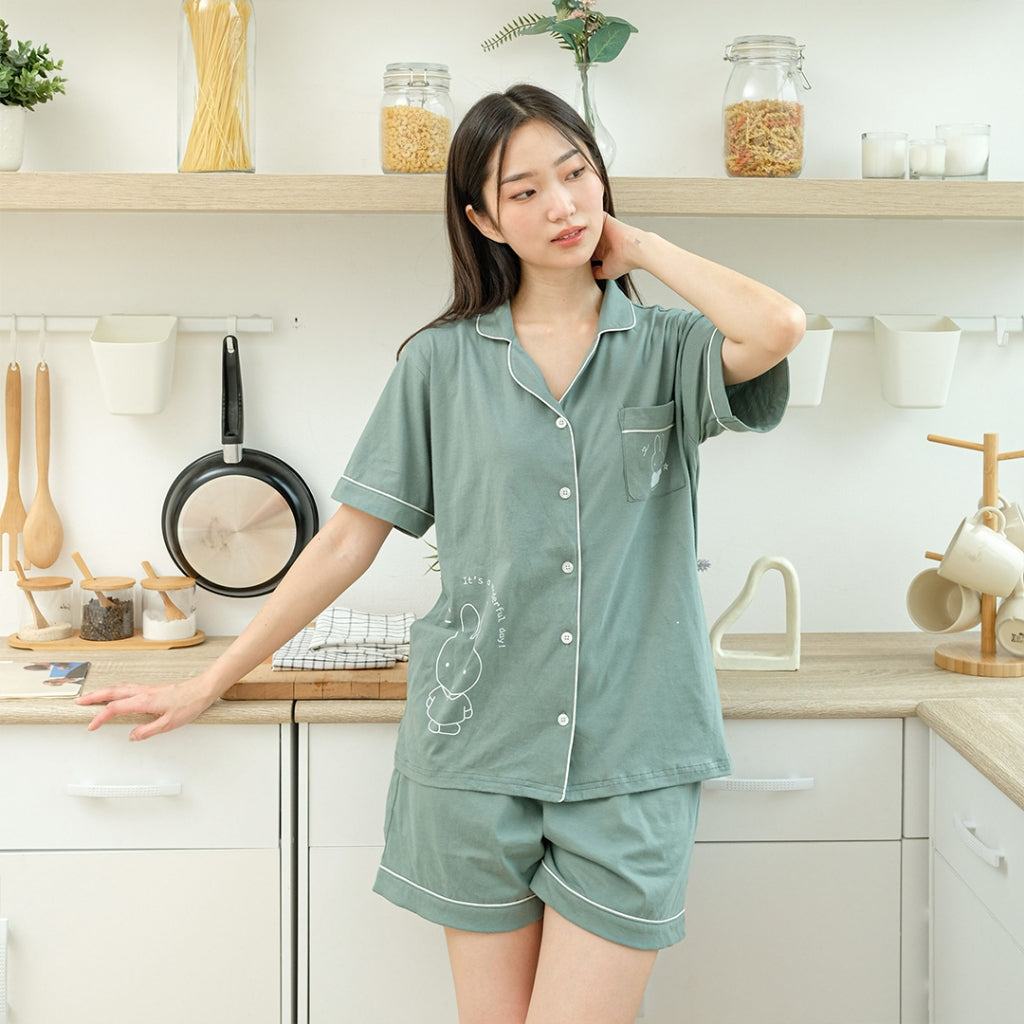 Cielyn - Mitzy Collection  Cotton T-shirt Piyama Wanita Dewasa Set