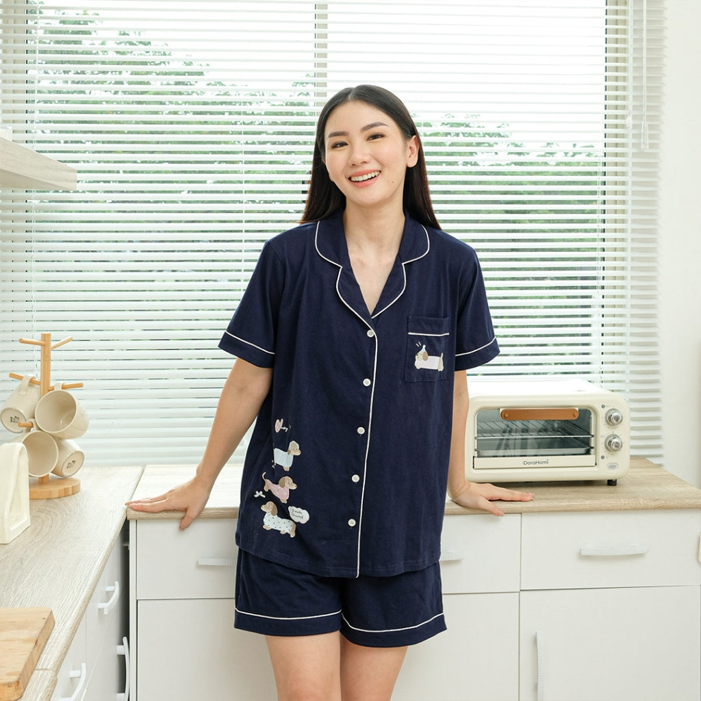 Cielyn - Mitzy Collection  Cotton T-shirt Piyama Wanita Dewasa Set