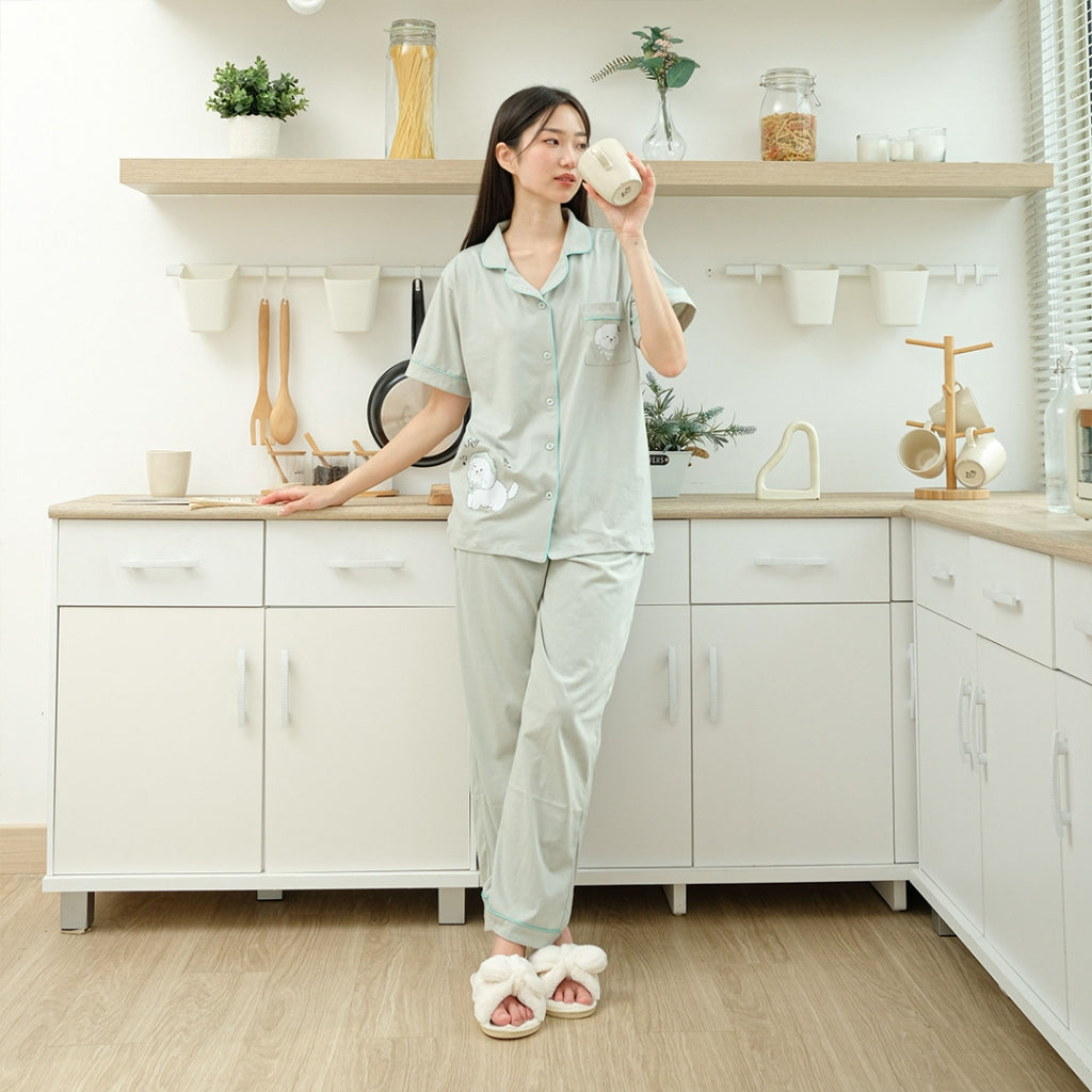 Cielyn - Mitzy Collection  Cotton T-shirt Piyama Wanita Dewasa Set