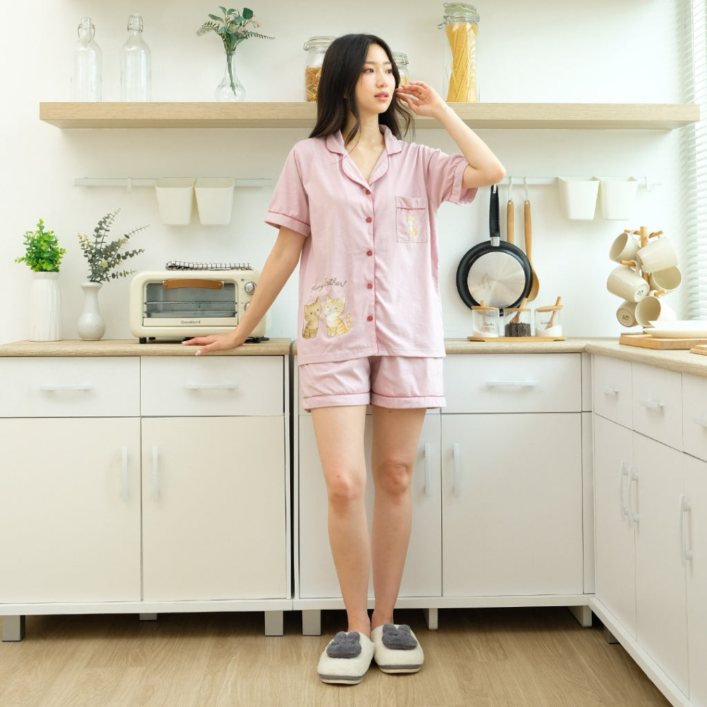 Cielyn - Mitzy Collection  Cotton T-shirt Piyama Wanita Dewasa Set