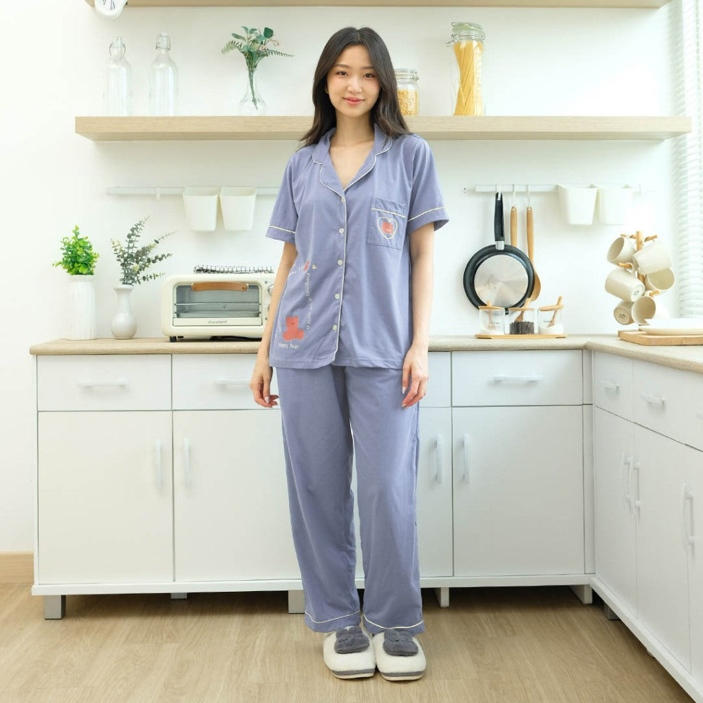 Cielyn - Mitzy Collection  Cotton T-shirt Piyama Wanita Dewasa Set