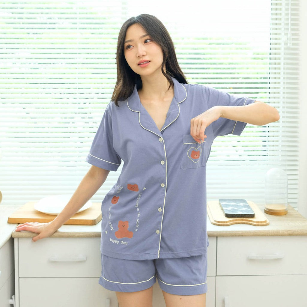 Cielyn - Mitzy Collection  Cotton T-shirt Piyama Wanita Dewasa Set