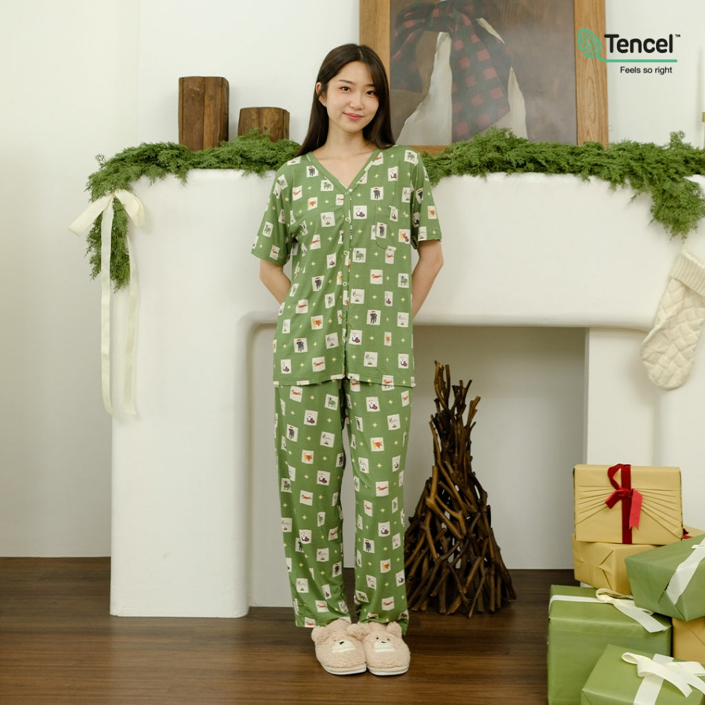 Cielyn |  TENCEL™ MicroModal  | Joyful Collection | Tootsie | Piyama Natal Couple Keluarga