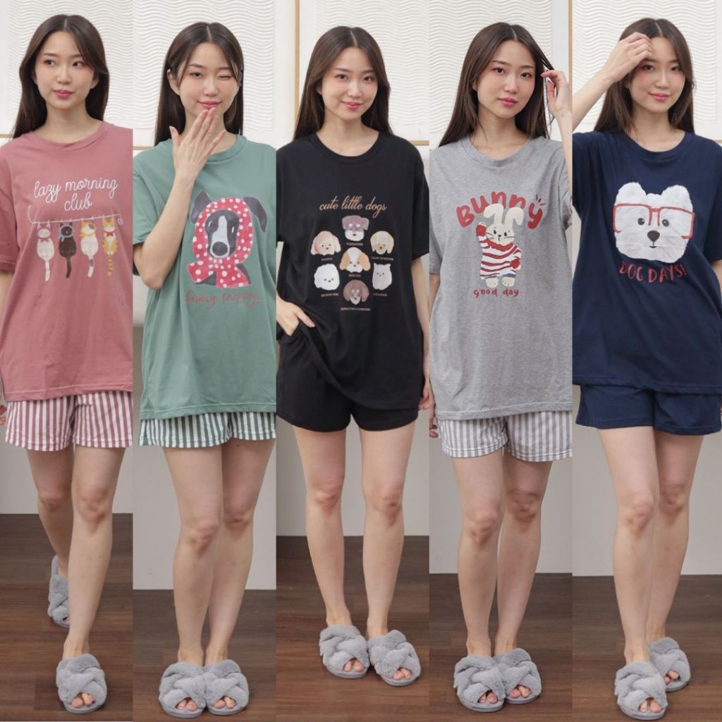 Cielyn | Cotton T-Shirt | Chingu Series | Piyama Wanita Dewasa Set