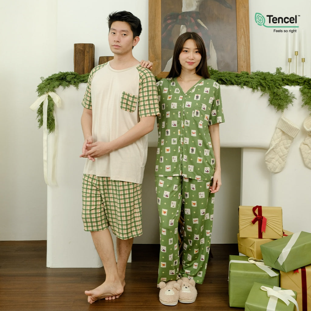 Cielyn |  TENCEL™ MicroModal  | Joyful Collection | Tootsie | Piyama Natal Couple Keluarga